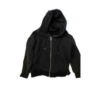 Trendy Queen Full Zip Black Hoodie Womans Medium